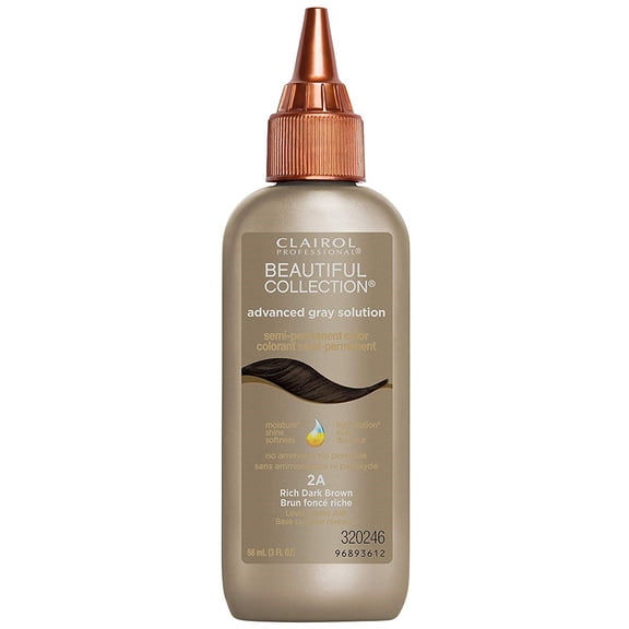 Clairol Professional Beautiful Collection Semi-Permanent Color, Rich Dark Brown [2A} 3 oz (Pack of 3)