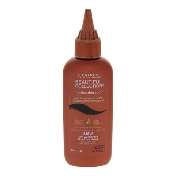 Clairol Professional Beautiful Collection Semi Permanent Hair Color, Dark Warm Brown B15W, 3 Oz, 3 Pack