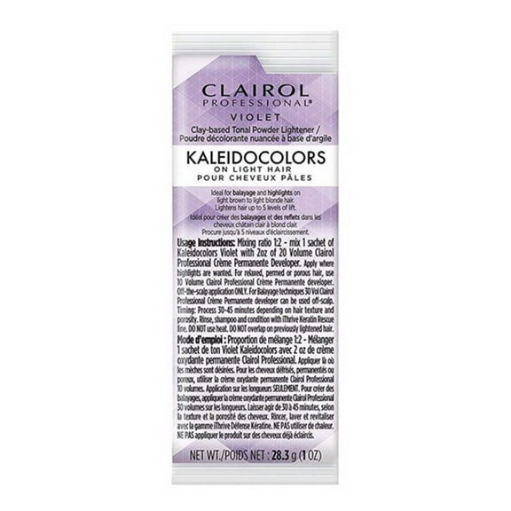 Clairol Professional Kaleidocolor Lightener powder, Violet, 1 Oz, 3 Pack