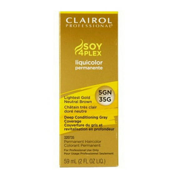 Clairol Professional Lightest Gold Neutral Brown Liquicolor Soy4Plex Permanent Haircolor, 5GN/35G, 2 oz