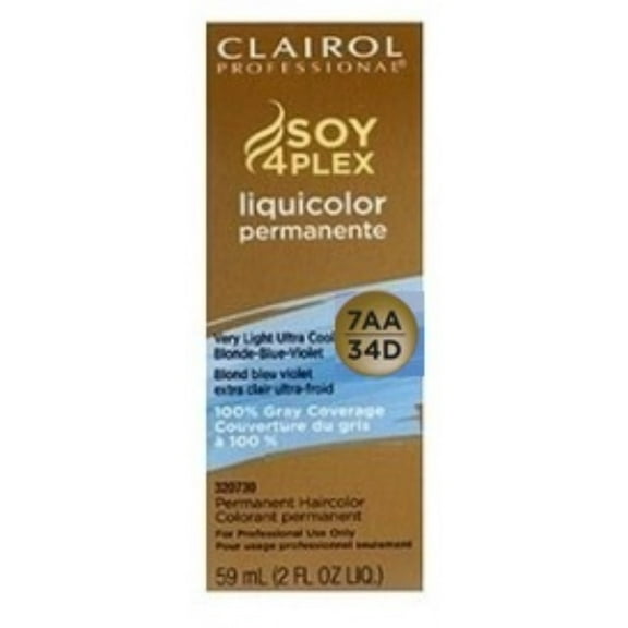 Clairol Professional Liquicolor 7AA/34D Medium Ultra Cool Blonde, 2 oz (Pack of 6)