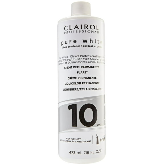 Clairol Professional Pure White 10 Gentle Lift Creme Developer, 16 oz (Pack of 2)