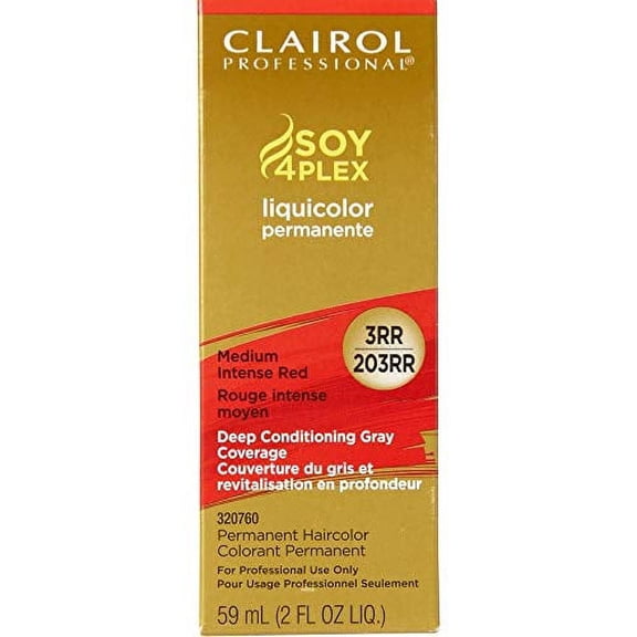 Clairol Professional Soy 4 Plex Liquicolor Permanent, Medium Intense Red, 2 Fl Oz