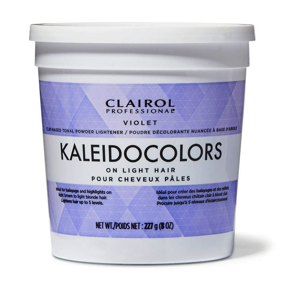 Clairol Professional Violet Kaleidocolors Clear Ice Clay Tonal Powder Lightener on Light Hair, 8 Oz..