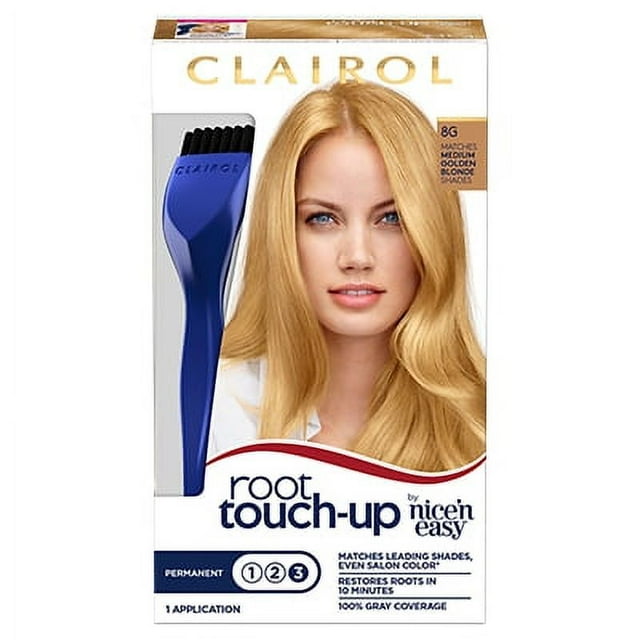 Clairol Root TouchUp Hair Dye, Permanent Hair Color Cream, 8G Medium