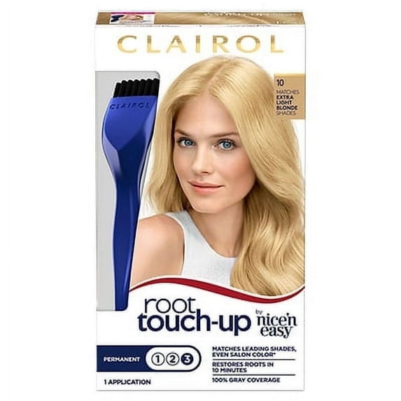 Clairol Root Touch-Up Nice'n Easy Permanent Hair Dye, 10 Extra Light Blonde, Hair Color, 1 Kt