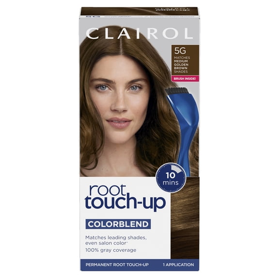 Clairol Root Touch-Up Nice'n Easy Permanent Hair Dye, 5G Medium Golden Brown, Hair Color, 1 Kit
