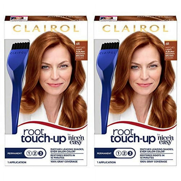 Clairol Root Touch-Up Permanent Hair Dye, 6R Light Auburn, Covers