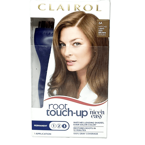 Clairol Root Touch-Up Permanent Hair Color, 6A Light Ash Brown, 1 Kit