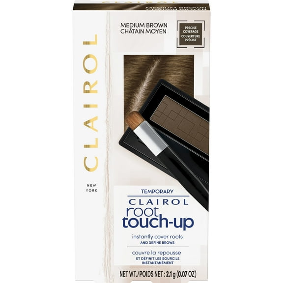 Clairol Root Touch-Up Temporary Hair Dye Powder, Hair Color, Medium Brown, 40-60 Applications
