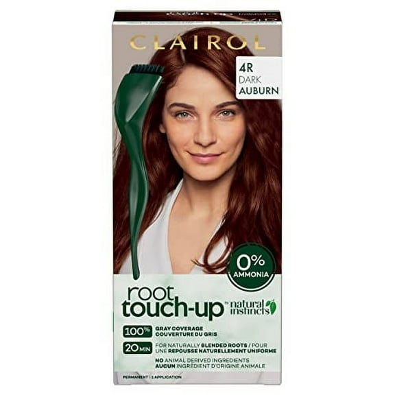 Clairol Root Touch-Up by Natural Instincts Permanent Hair Dye, 4R Dark Auburn Hair Color, Pack of 1