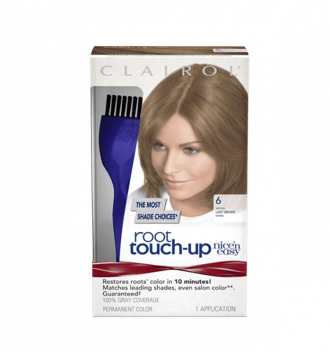 Clairol Root Touch-up Permanent Hair Color, 6 Light Brown (Pack of 12 ...