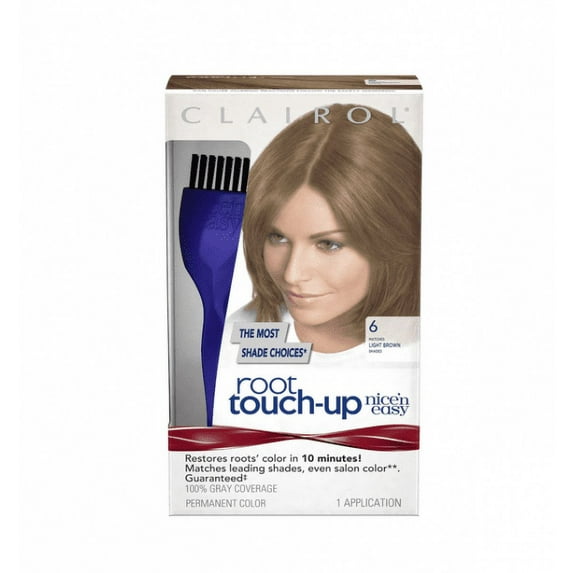 Clairol Root Touch-up Permanent Hair Color, 6 Light Brown (Pack of 4)