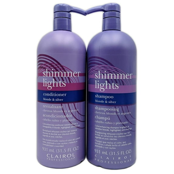Clairol Shimmer Lights Shampoo & Conditioner 31.5 oz Duo Blonde & Silver