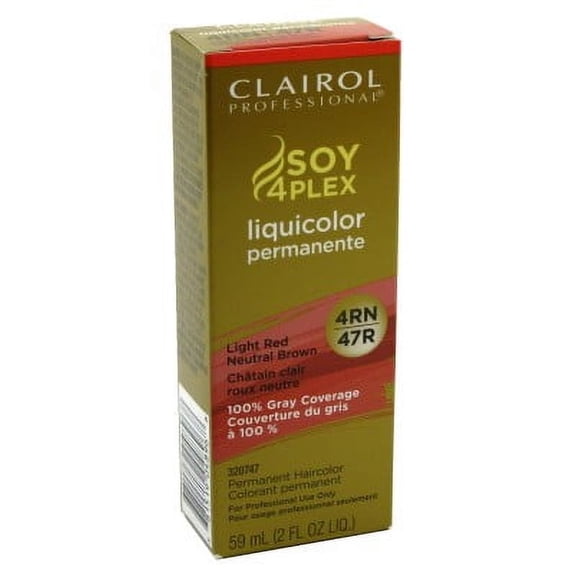 Clairol Soy 4Plex Liquicolor Permanente 4Rn/47R Light Red Neutral Brown