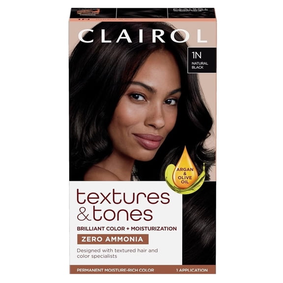 Clairol Text & Tone Kit #1N Natural Black (Pack of 2)