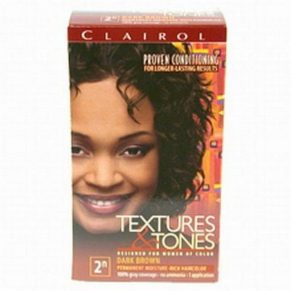 Clairol Textures & Tones Hair Color - #2n Dark Brown Kit (Pack of 2)