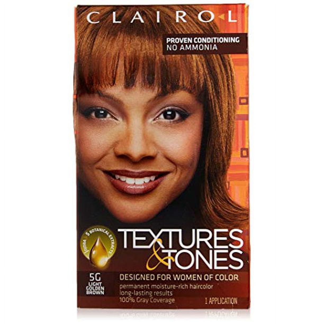 Clairol Textures And Tones Hair Dye Ammonia Free Permanent Hair Color 5g Light Golden Brown