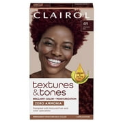 Clairol Textures & Tones Hair Dye Ammonia-Free Permanent Hair Color Creme, 4R Crimson Red, 1 Application