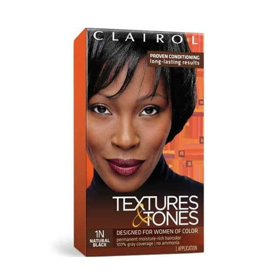 Clairol Textures & Tones Permanent Hair Color, 1N Natural Black, 1 Ea, 2 Pack
