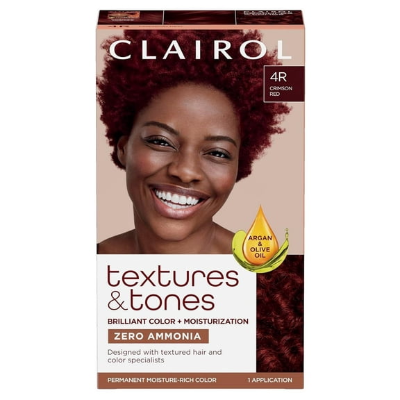 Clairol Textures & Tones Permanent Moisture-Rich Haircolor #4R Red Hot Red, 1 Ea