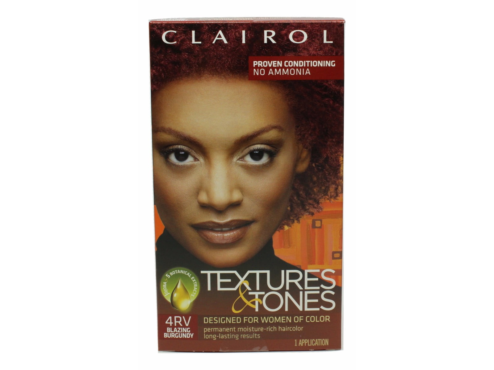 Clairol Textures and Tones Hair Color, 4RV Blazing Burgundy, 1 Ea