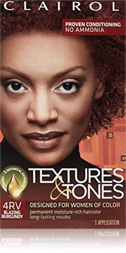 Clairol Textures and Tones Hair Color, 4RV Blazing Burgundy, 1 Ea