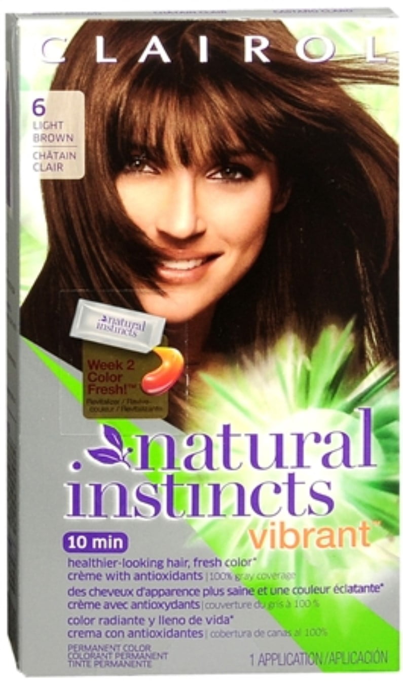 Clairol natural instincts vibrant 6 light brown permanent haircolor, 1.0 kit