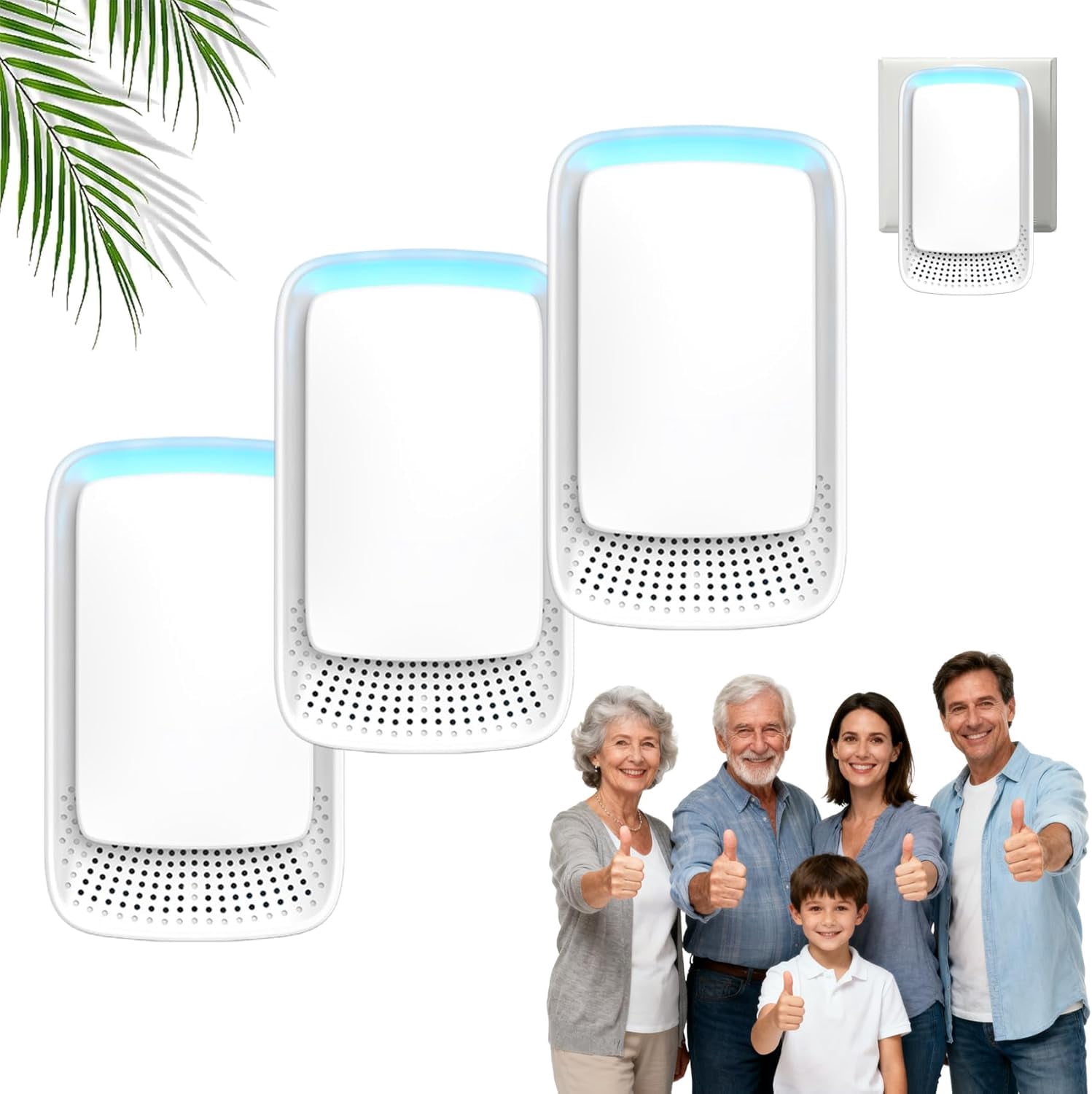 Clairu Revolutionary Air Purifier, Claru Ionic Air Purifier Plug In, Remove Smell and Pollutants, Ultra-Quiet, Suitable for Bedrooms, Toilets, Closets, Pet Room (3PCS)