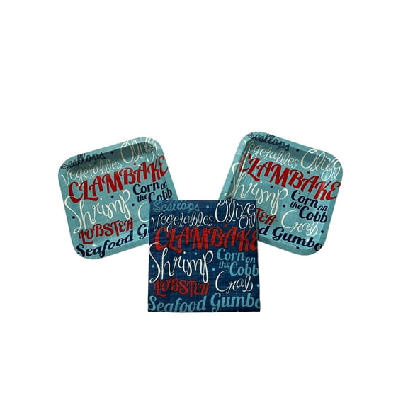 Clam Bake Party Bundle for 16 Guests, Includes 16 Plates and 16 Napkins