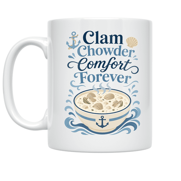 Clam Chowder Comfort Forever Design - Clam Chowder Lover - 11 oz Ceramic Coffee Mug