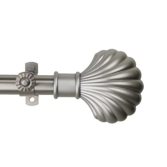 Clam Curtain Rod 66-120 inch - Satin Nickel