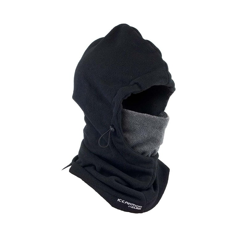 Clam Ice Armor Hoodie & Full Fleece Facemask, Black & Gray 