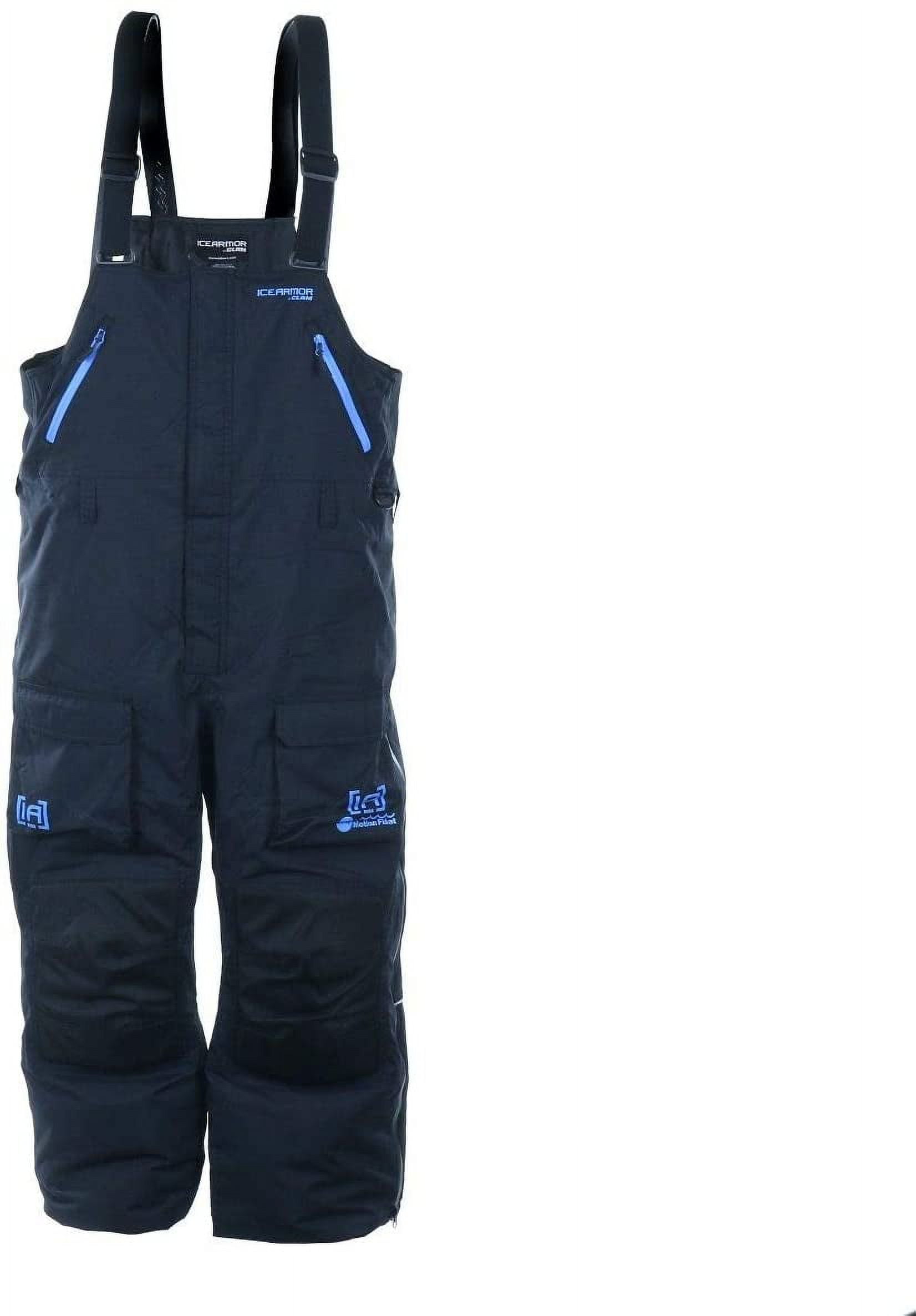 Clam Ice Armor Rise Ice Fishing Float Bib Black/Blue L 115458