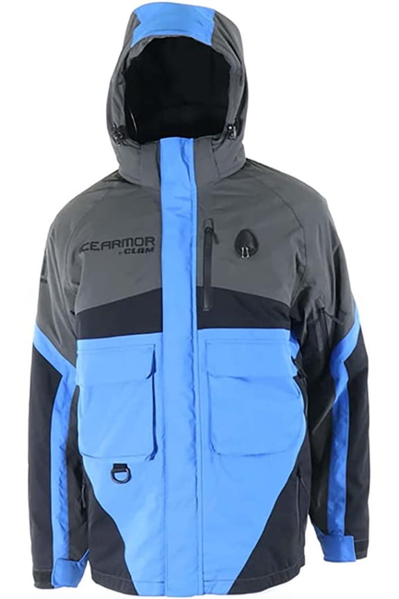 Clam Icearmor Ascent Float Charcoal/Blue/Black Parka, Small