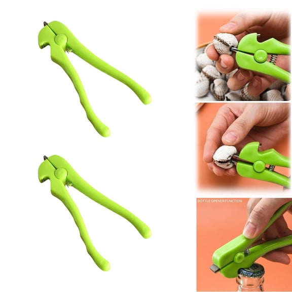 Clam Opener Oyster Shucker Tool Oyster Shucking Knife Mussels Opener Pry with Beer Bottle Openers for Razor Shell Fish Scallop Shellfish Seafood Culinary Restaurant Party Picnic Kitchen(2pcs)