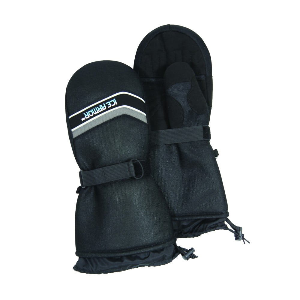 Ice Armor by Clam Edge Mitts, Adult Unisex, L, 1 Pair, Black 