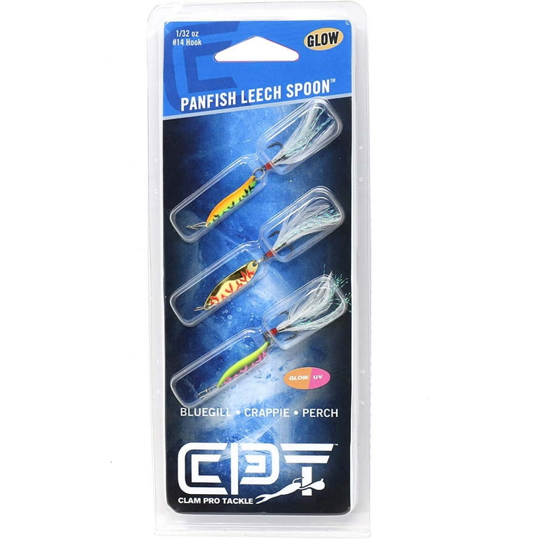 Clam Panfish Leech Flutter 1/32Oz Size 14 Lightning Spoon Kit