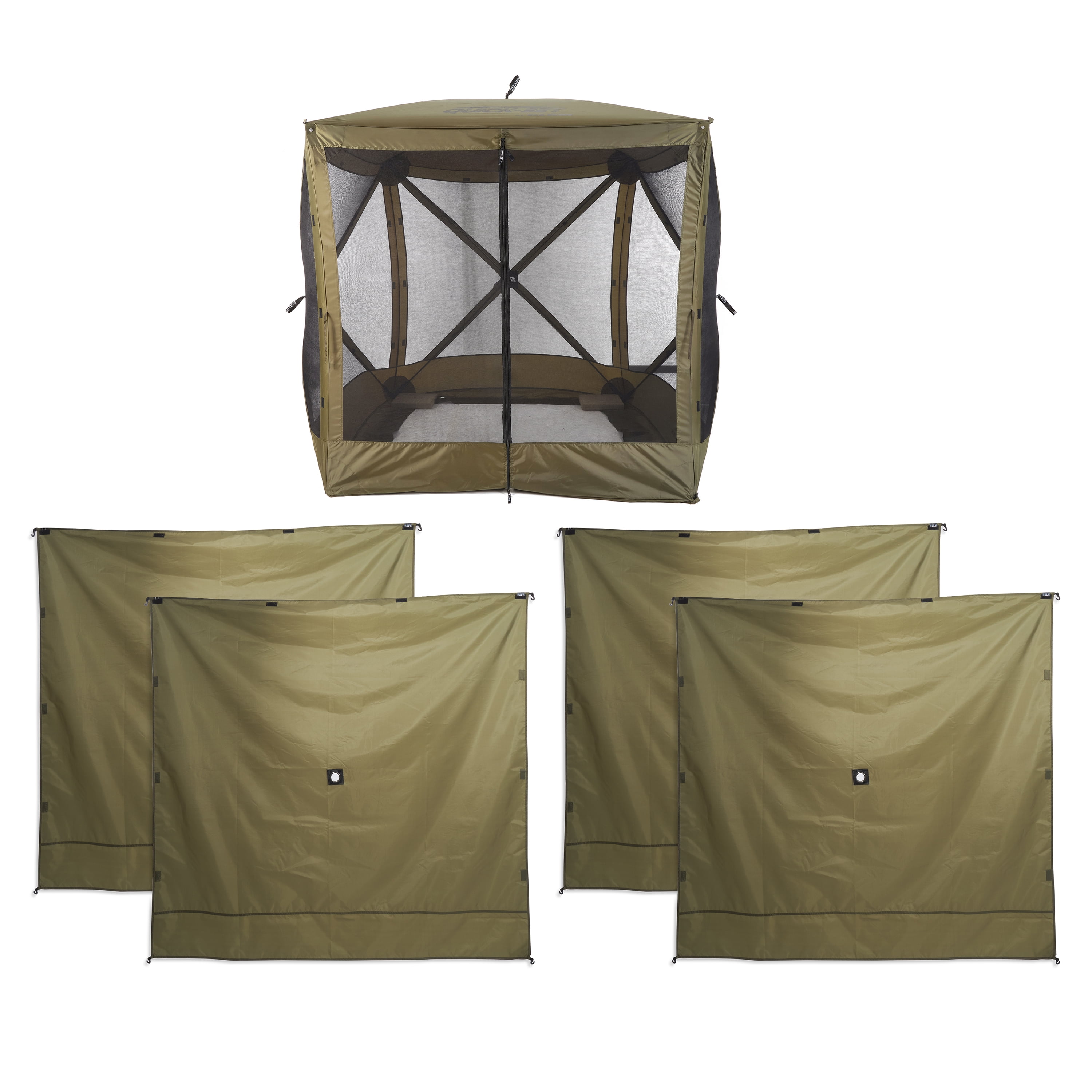 Clam Quick Set Green Portable Camping Canopy Tent with Wind Panels 4 Pack Walmart