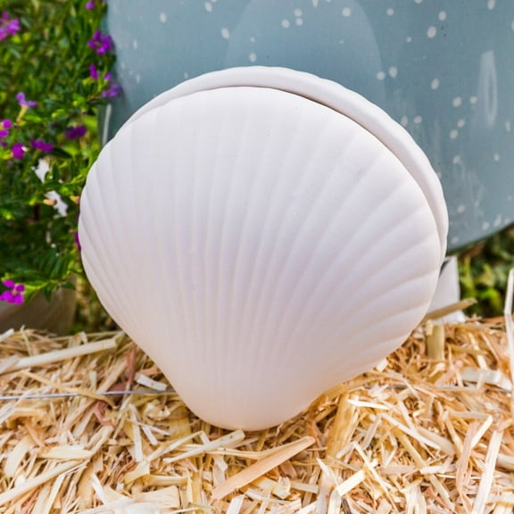 Clam Seashell Jewelry Box 4.7" IN STOCK Ceramic Bisque Ready To Paint Pottery