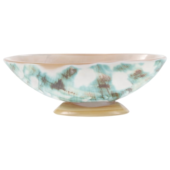 FUEENIRVA Beige Ceramic Shell Dipping Plate for Sauces and Condiments, 1-Piece Kitchen Serving Dish for Home Use