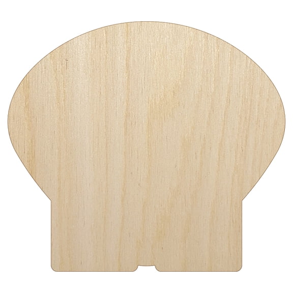 Clam Shell Solid Wood Shape Unfinished Piece Cutout Craft DIY Projects - 6.25 Inch Size - 1/8 Inch Thick