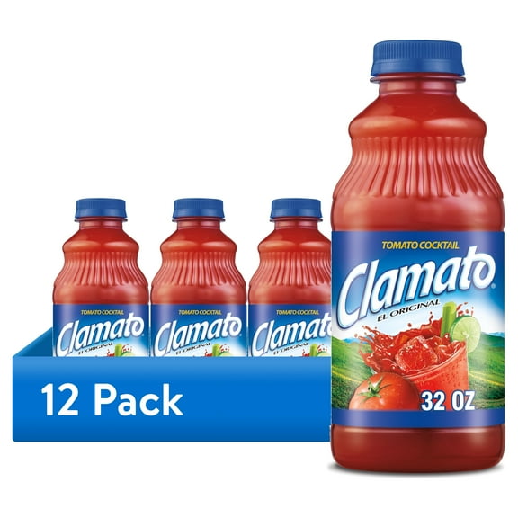 (12 pack) Clamato Original Tomato Cocktail Mixer, 32 fl oz, Bottle