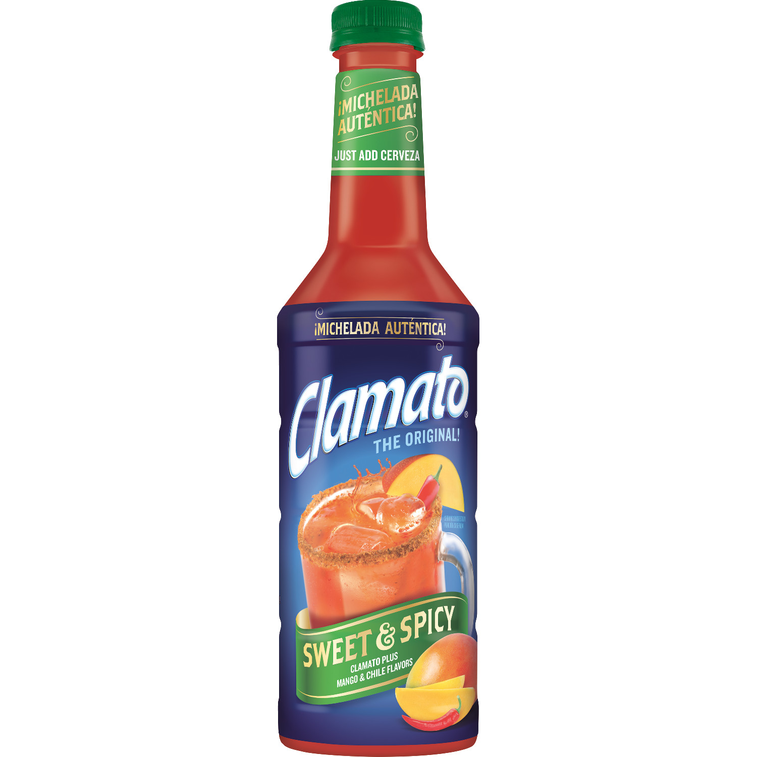 Clamato Sweet & Spicy Tomato Cocktail, 1 L Bottle, 6 Count - image 1 of 1