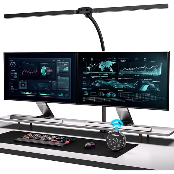with Clamp, 31.5" LED for Home Office, 24W Gesture Sensing Control Desk Light, Dimmable & Color Temperature, Eye-Caring Office Lamp, Brightest Architect Lamp for Screen