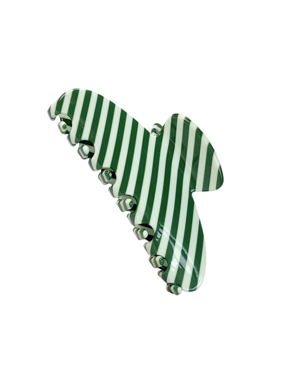 Clamp Accessory with Diagonal Stripe Look, Spring Hinge Hold for Daily Hair Arrangement, Half-Up Locks, Single Clip