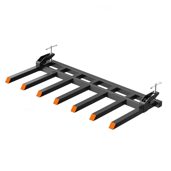 Clamp On Debris Forks to 68" Bucket, 5400lbs Capacity Heavy Duty Clamp On Pallet Forks Bucket Forks Attachments Fit for Loader Bucket Skidsteer Tractor