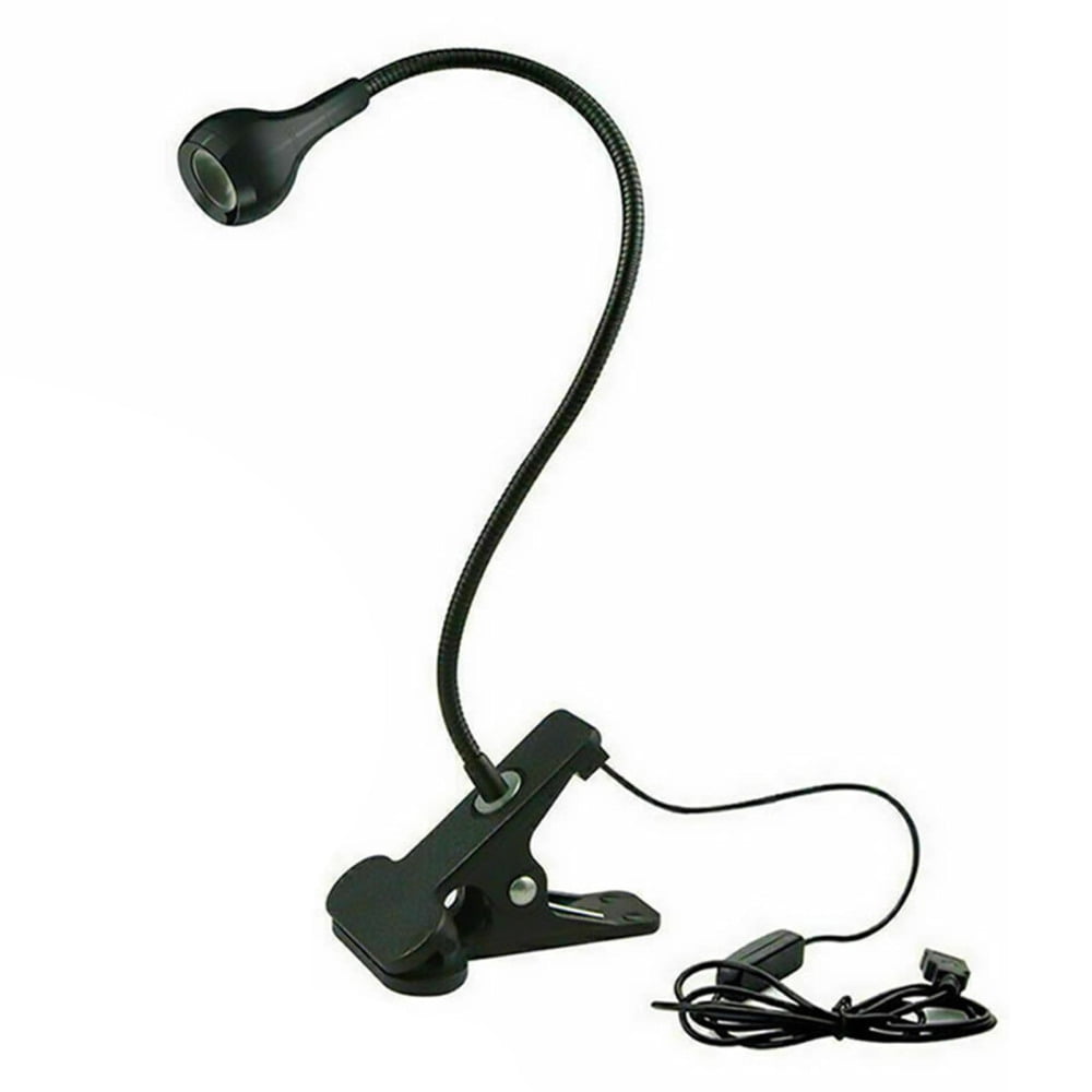 Clamp Desk Lamp Flexible Gooseneck Clamp Lamp for Deading Black White