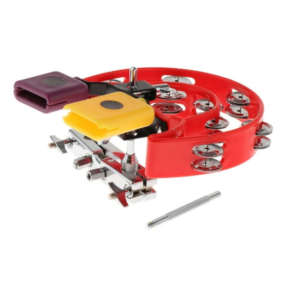 Clamp Held Tambourine Bell Drum Cowbell Set Musical Drum Multiclamps A
