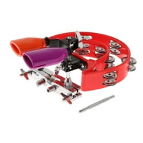 Clamp Held Tambourine Bell Drum Cowbell Set Musical Drum Multiclamps B